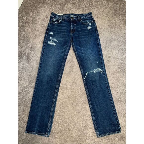 Hollister Straight Leg Bootcut Jeans Dark Wash Mens 32x34 - Picture 1 of 7